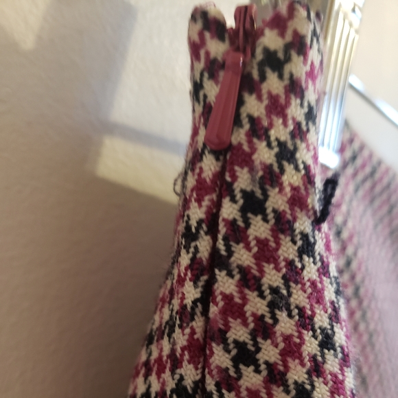Mexx Frill Pink Black White Tweed Skirt Side Zip Slip Luxury Woman Size 8 NWOT - Picture 5 of 7
